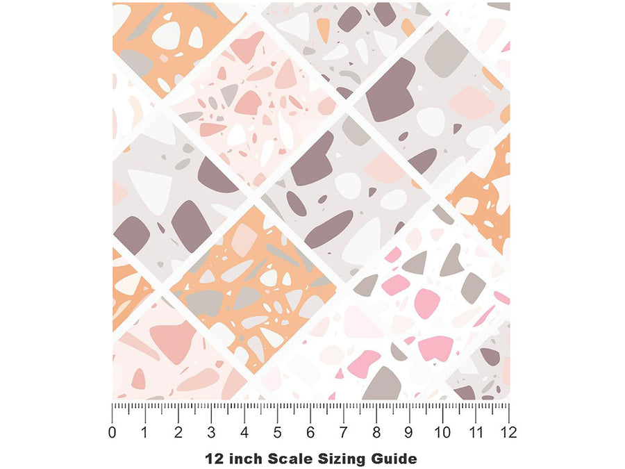 Peach Tile Vinyl Film Pattern Size 12 inch Scale~Rwraps Peach Tile Sizing Chart~3