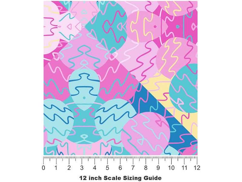 Peaches and Pebbles Mosaic Vinyl Film Pattern Size 12 inch Scale~Rwraps Peaches and Pebbles Mosaic Sizing Chart~2