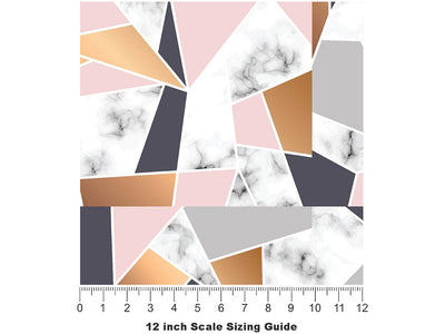 Peachy Shards Tile Vinyl Film Pattern Size 12 inch Scale~Rwraps Peachy Shards Tile Sizing Chart~3