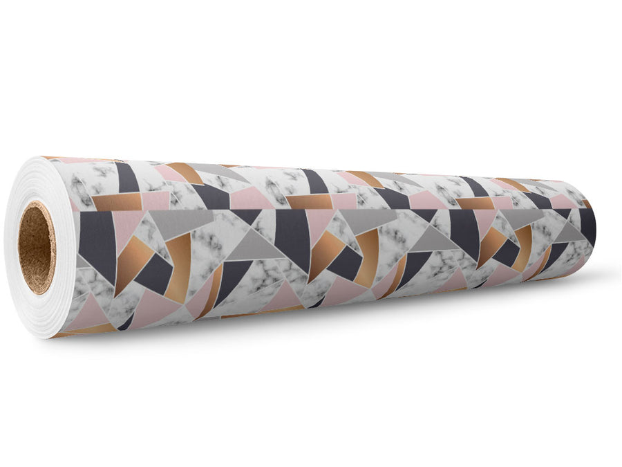 Peachy Shards Tile Wrap Film Wholesale Roll~Rwraps Series 914 Digitally Printed Vinyl Roll~5