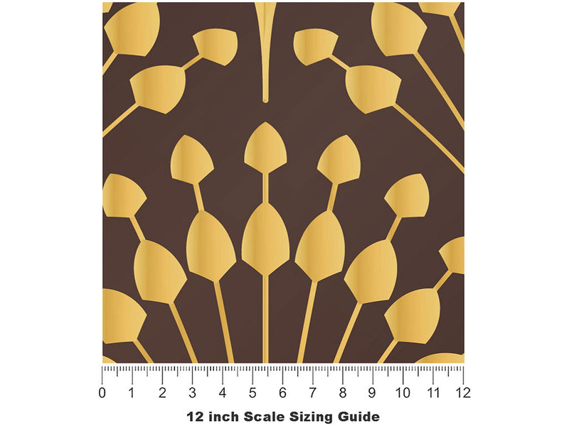 Peacock Tails Art Deco Vinyl Film Pattern Size 12 inch Scale~Rwraps Peacock Tails Art Deco Sizing Chart~2