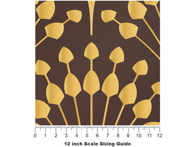 Peacock Tails Art Deco Vinyl Film Pattern Size 12 inch Scale~Rwraps Peacock Tails Art Deco Sizing Chart~2