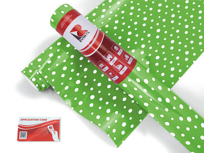 pear green polka dot Craft Vinyl Roll