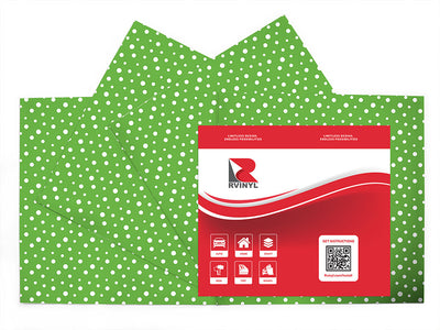 pear green polka dot Craft Vinyl Sheet Pack