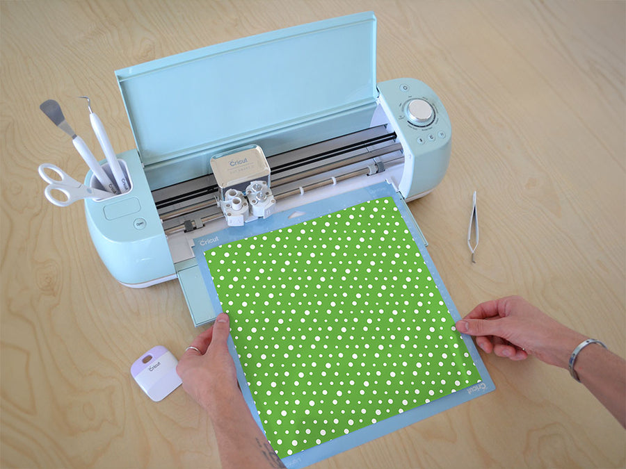pear green polka dot Cricut Compatible Vinyl