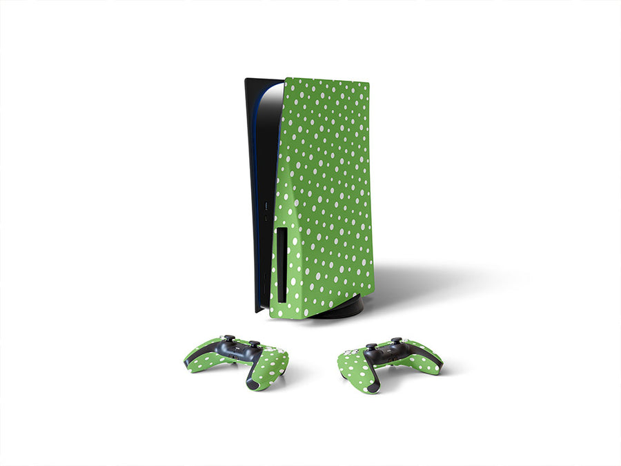 pear green polka dot Sony PS5 DIY Skin