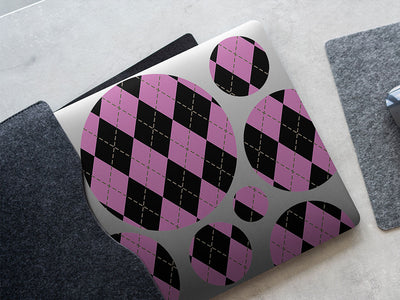 pearlized pale argyle DIY Laptop Stickers