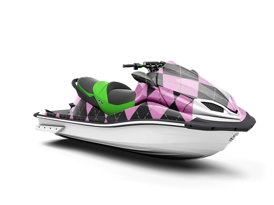 Pearlized Pale Argyle Jet Ski Vinyl Customized Wrap