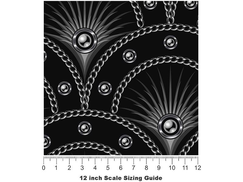 Pearls Eye Art Deco Vinyl Film Pattern Size 12 inch Scale~Rwraps Pearls Eye Art Deco Sizing Chart~2