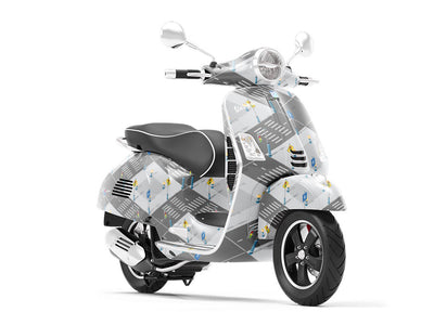 Pedestrian Crossing Cityscape Vespa Scooter Wrap Film
