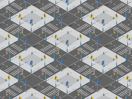 Pedestrian Crossing Cityscape Vinyl Wrap Pattern~Rwraps Series 914 Digitally Printed Vinyl Wrap~0