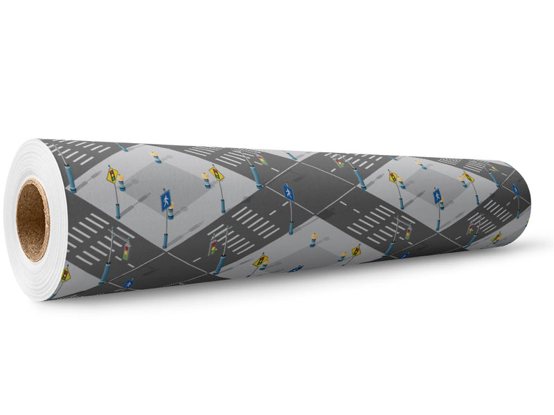 Pedestrian Crossing Cityscape Wrap Film Wholesale Roll~Rwraps Series 914 Digitally Printed Vinyl Roll~5