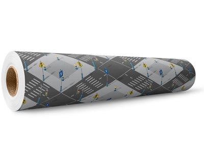 Pedestrian Crossing Cityscape Wrap Film Wholesale Roll~Rwraps Series 914 Digitally Printed Vinyl Roll~5