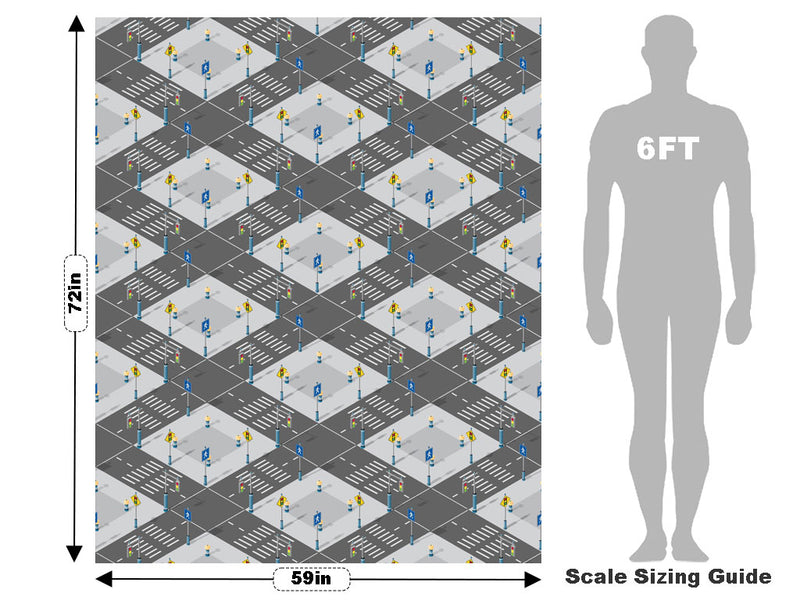 Pedestrian Crossing Cityscape Vehicle Wrap Scale~Rwraps Series 914 Pedestrian Crossing Cityscape Measurements~2
