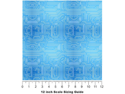 Perfect Blue Technology Vinyl Film Pattern Size 12 inch Scale~Rwraps Perfect Blue Technology Sizing Chart~3