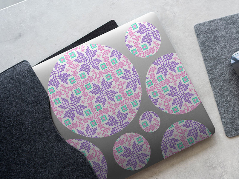 periwinkle pansies mosaic DIY Laptop Stickers
