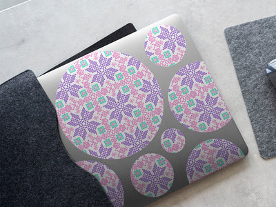 periwinkle pansies mosaic DIY Laptop Stickers