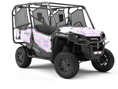 Periwinkle Pansies Mosaic Utility Vehicle Vinyl Wrap