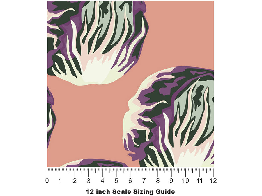 Perseo Radicchio Vegetable Vinyl Film Pattern Size 12 inch Scale~Rwraps Perseo Radicchio Vegetable Sizing Chart~2