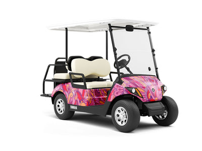 Persephones Pomegranate Floral Wrapped Golf Cart