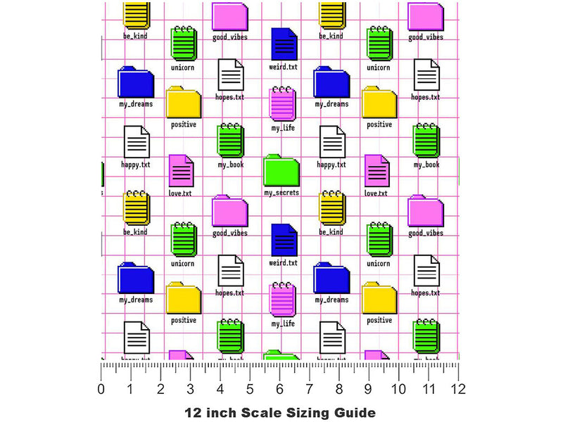 Personal Files Technology Vinyl Film Pattern Size 12 inch Scale~Rwraps Personal Files Technology Sizing Chart~3