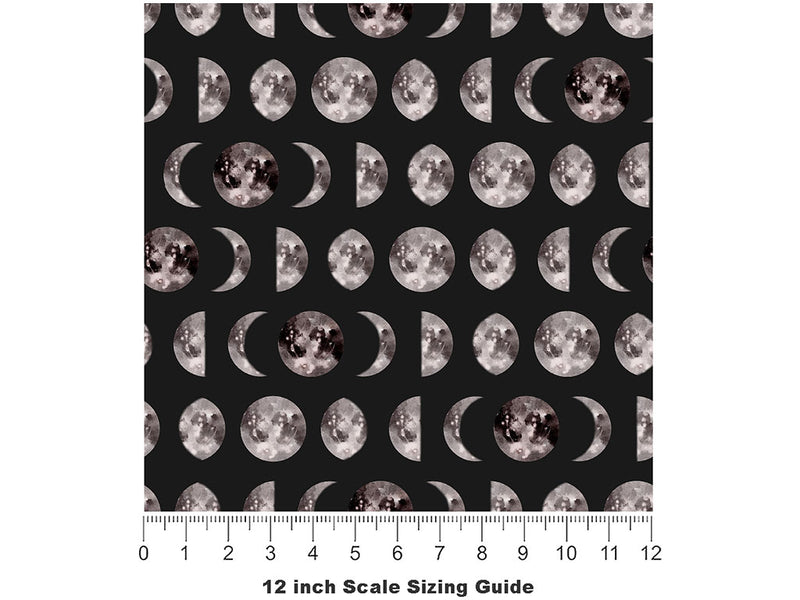 Phasing Moons Astrology Vinyl Film Pattern Size 12 inch Scale~Rwraps Phasing Moons Astrology Sizing Chart~2