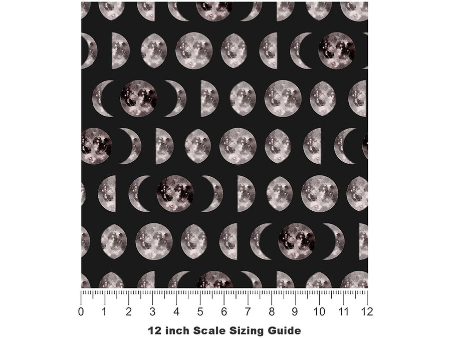 Phasing Moons Astrology Vinyl Film Pattern Size 12 inch Scale~Rwraps Phasing Moons Astrology Sizing Chart~2