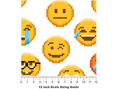 Phone Rip Emoji Vinyl Film Pattern Size 12 inch Scale~Rwraps Phone Rip Emoji Sizing Chart~2