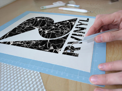 picasso black marble stone Easy Weed Craft Vinyl