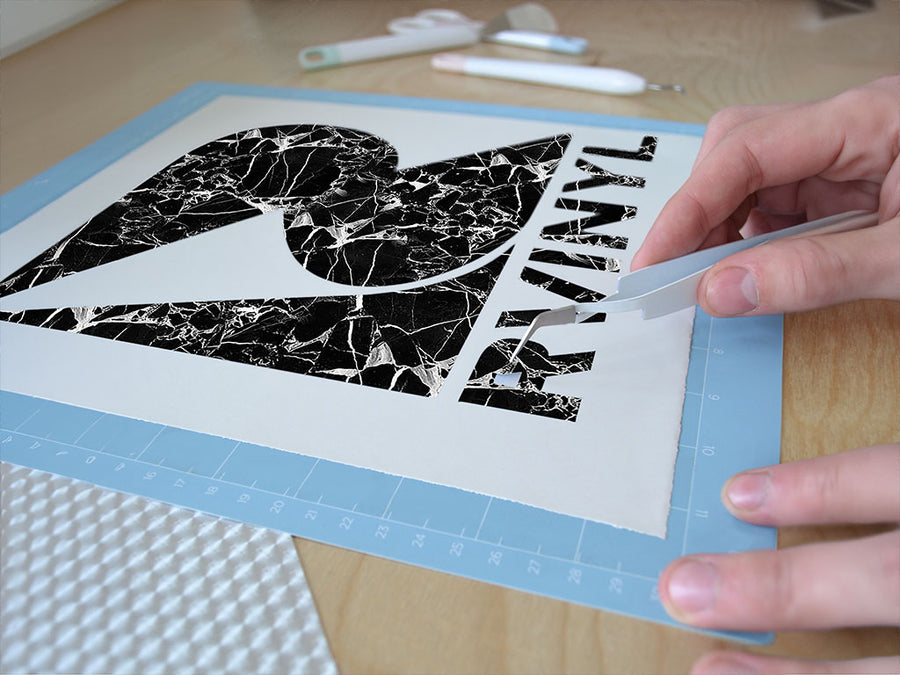 picasso black marble stone Easy Weed Craft Vinyl