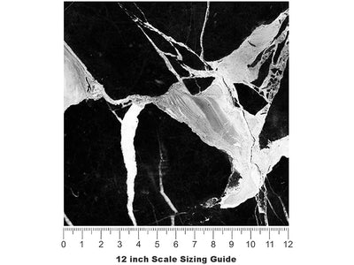 Picasso Black Marble Vinyl Film Pattern Size 12 inch Scale~Rwraps Picasso Black Marble Sizing Chart~2