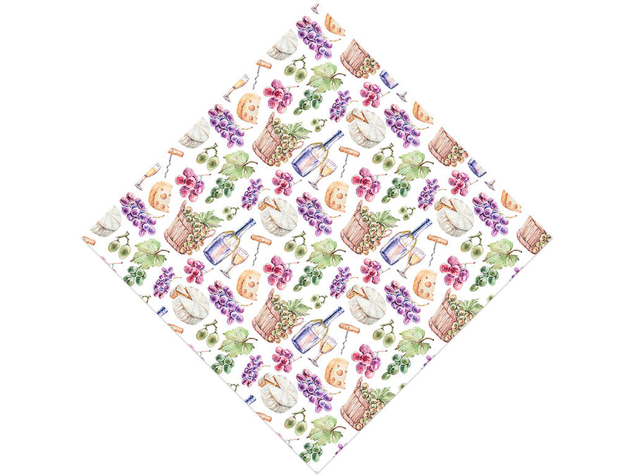 Picnic Charcuterie Alcohol Vinyl Wrap Pattern