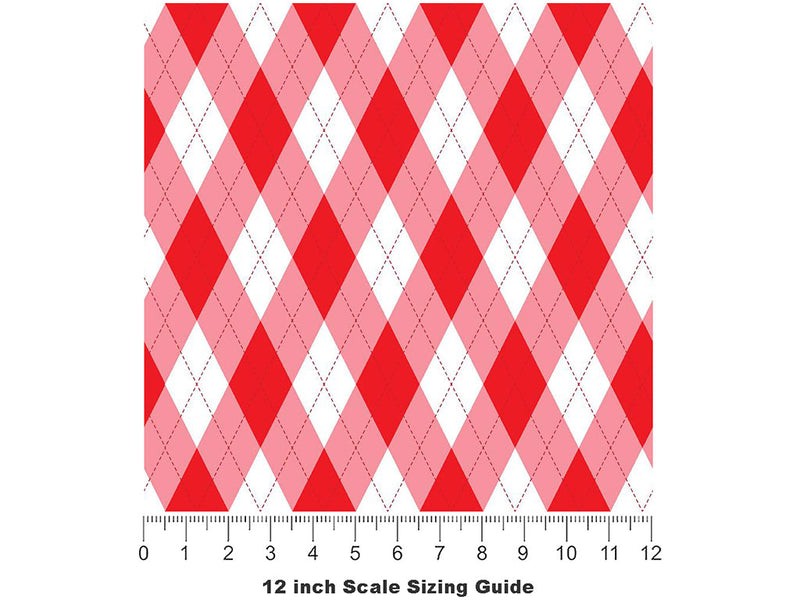 Picnic Date Argyle Vinyl Film Pattern Size 12 inch Scale~Rwraps Picnic Date Argyle Sizing Chart~2