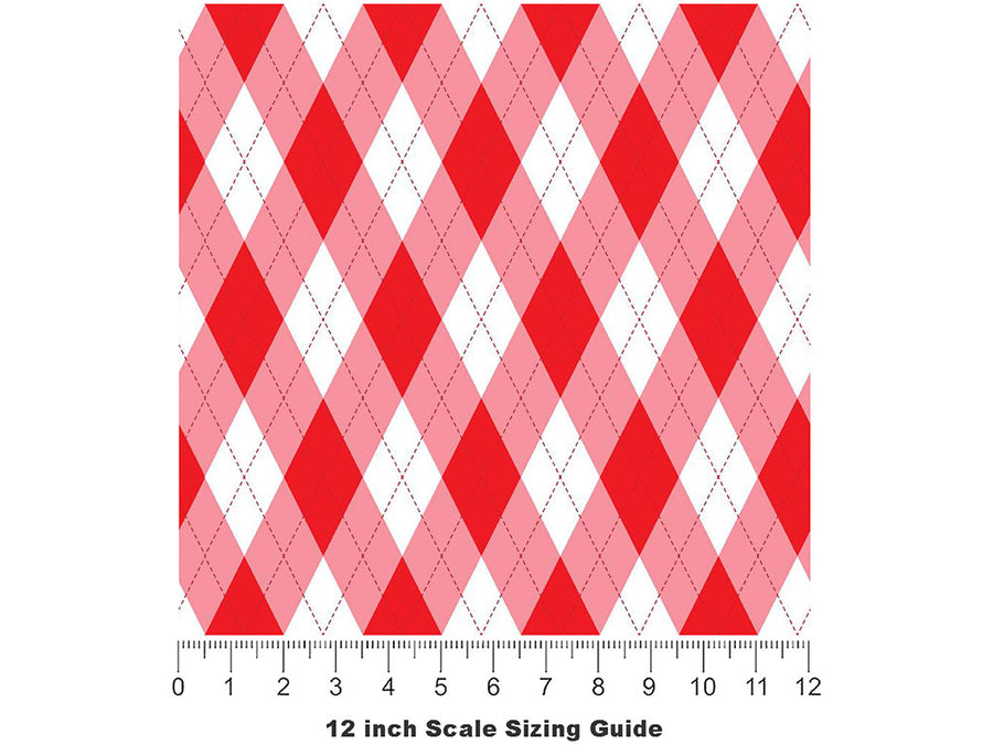 Picnic Date Argyle Vinyl Film Pattern Size 12 inch Scale~Rwraps Picnic Date Argyle Sizing Chart~2