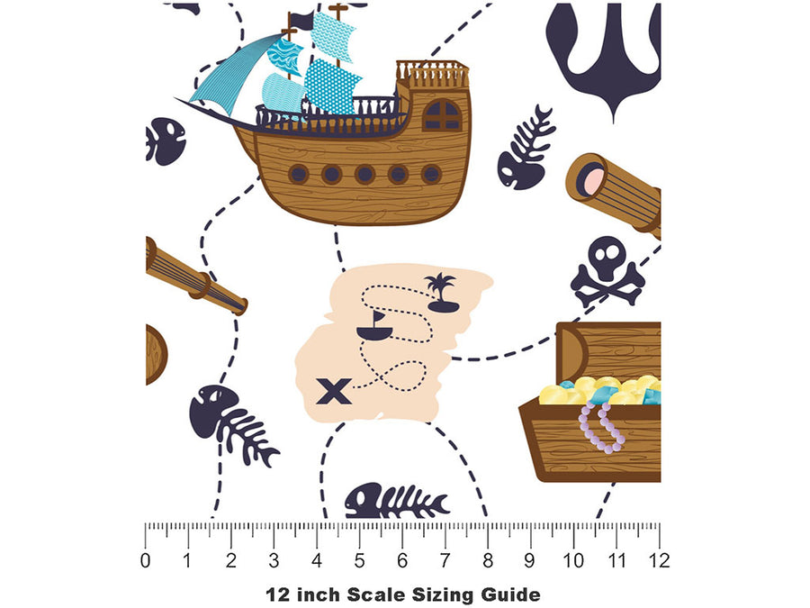 Pilfer and Plunder Pirate Vinyl Film Pattern Size 12 inch Scale~Rwraps Pilfer and Plunder Pirate Sizing Chart~2