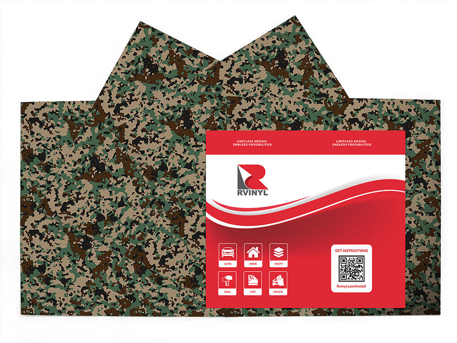 pine puzzle camouflage Craft Vinyl Sheet Pack