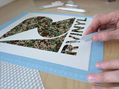 pine puzzle camouflage Easy Weed Craft Vinyl