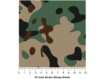 Pine Puzzle Camouflage Vinyl Film Pattern Size 12 inch Scale~Rwraps Pine Puzzle Camouflage Sizing Chart~3
