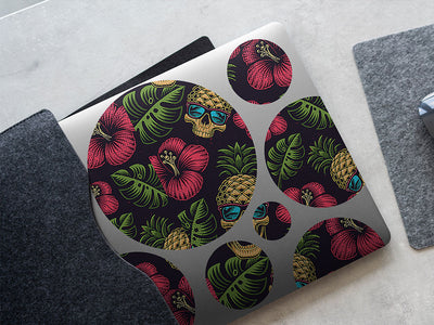 pineapple head skull and bones DIY Laptop Stickers