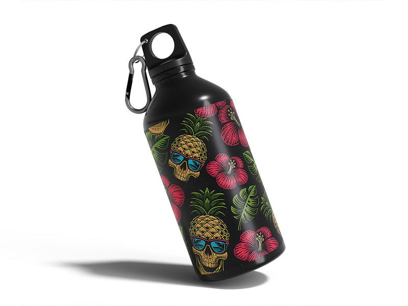 pineapple head skull and bones Water Bottle DIY Stickers