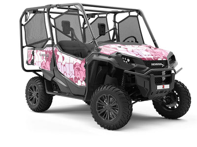 Pink Bubbled Graffiti Utility Vehicle Vinyl Wrap