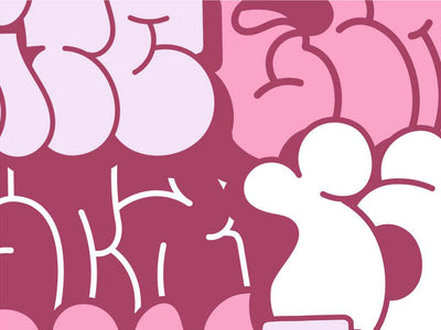 Pink Bubbled Graffiti Vinyl Wrap Pattern~Rwraps Series 914 Digitally Printed Vinyl Wrap~0