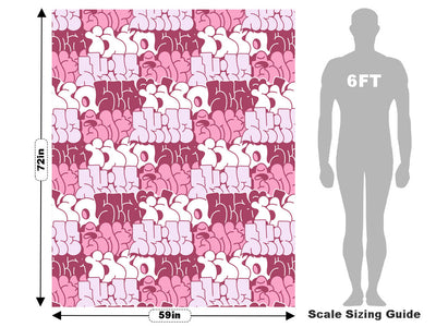 Pink Bubbled Graffiti Vehicle Wrap Scale~Rwraps Series 914 Pink Bubbled Graffiti Measurements~2