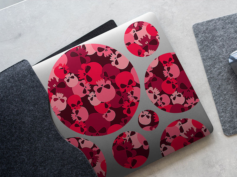 pink calvaria skull and bones DIY Laptop Stickers