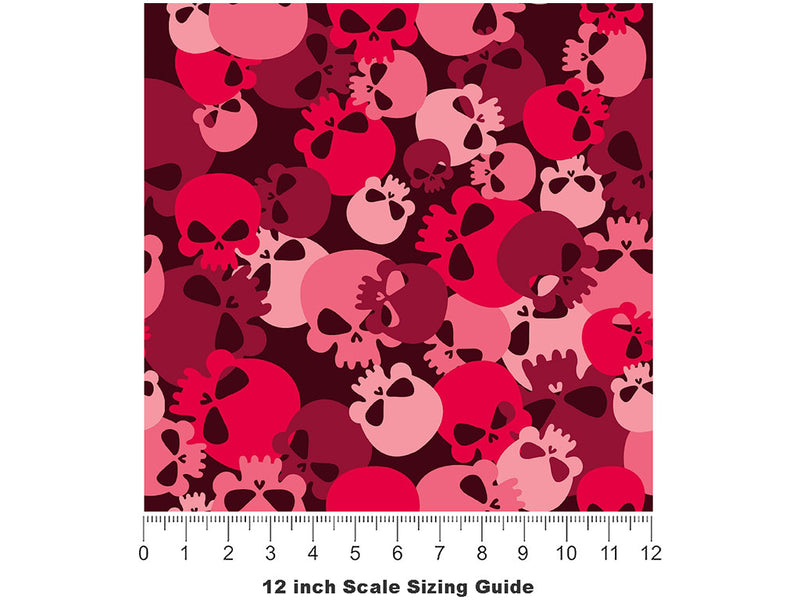 Pink Calvaria Halloween Vinyl Film Pattern Size 12 inch Scale~Rwraps Pink Calvaria Halloween Sizing Chart~2