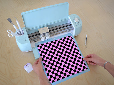 pink checkered Cricut Compatible Vinyl