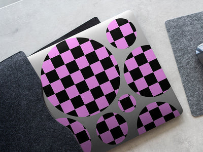 pink checkered DIY Laptop Stickers