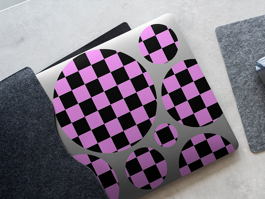 pink checkered DIY Laptop Stickers