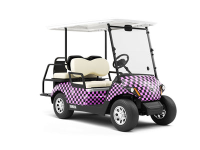 Pink Checkered Wrapped Golf Cart