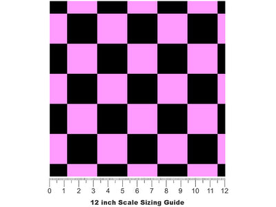 Pink Name3 Checkered Vinyl Film Pattern Size 12 inch Scale~Rwraps Pink Name3 Checkered Sizing Chart~3
